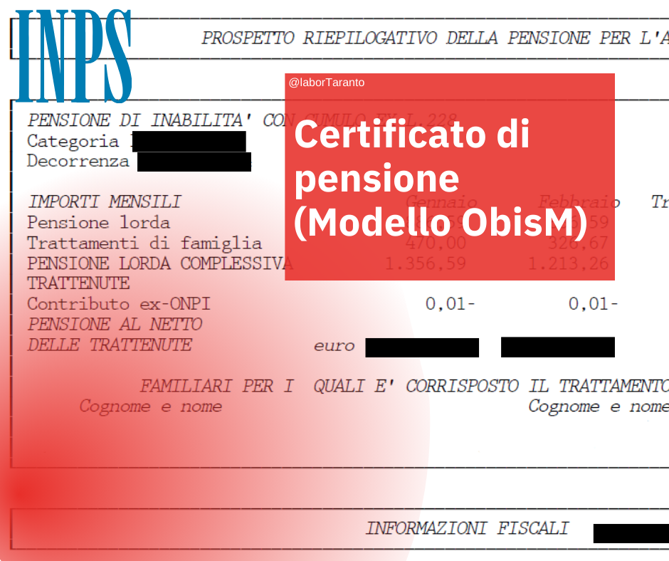 Certificato di pensione (Modello ObisM)
